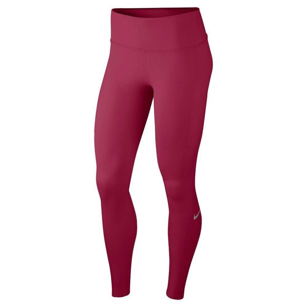 Nike Epic Luxe Womens 2X 3X Mid-Rise Pocket Maroon Leggings Running Tight CT0822